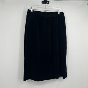 Buffums California Black Velvet Skirt VTG Pockets Rockabilly Gothic Luxury 30”